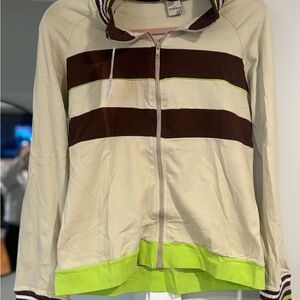 Striped Cream and Brown Women's Jacket